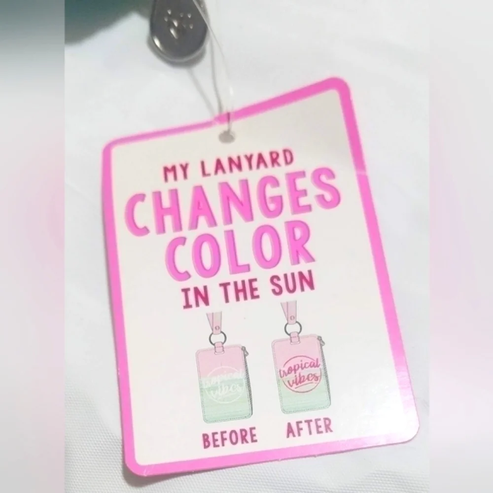 Justice Tropical Vibes Changing Color Hanging ID Case